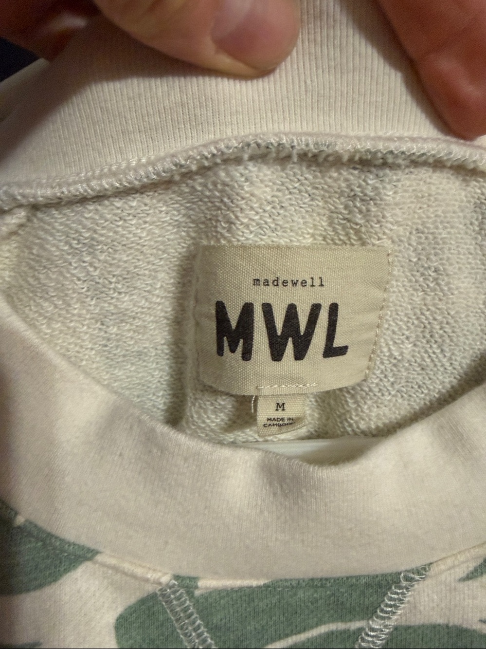 Madewell Tropicale Short Sleeve Crewneck Sweatshirt Size: M - Picture 3 of 5